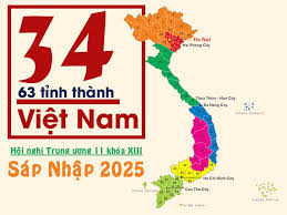 Danh sách 34 tỉnh thành sau sáp nhập.